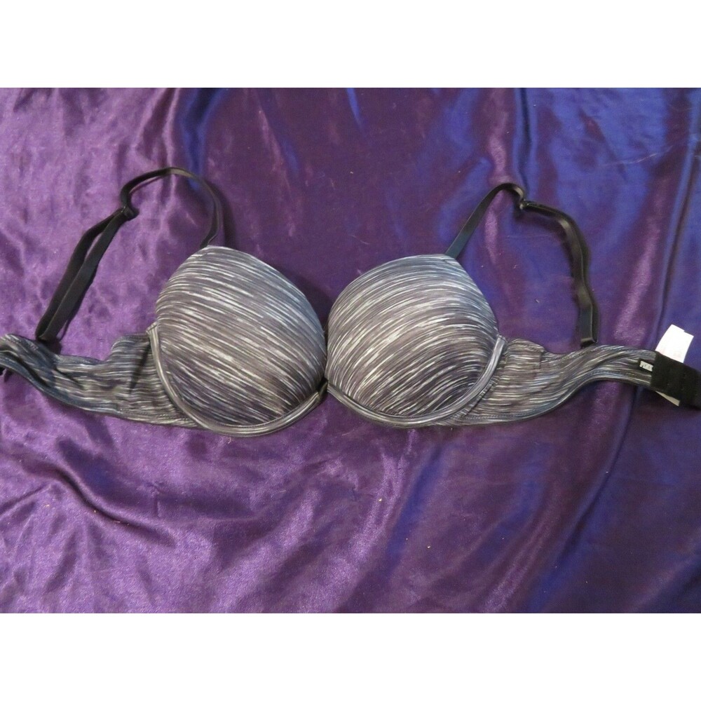 Nice Misses Black & White Pink Bra, 32C